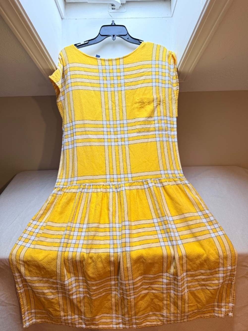 Vintage Late 80s Early 90s Esprit Plaid Drop Waist Dress Size Medium - Picture 10 of 11